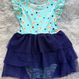 Toddler girl Baseball Print Dress